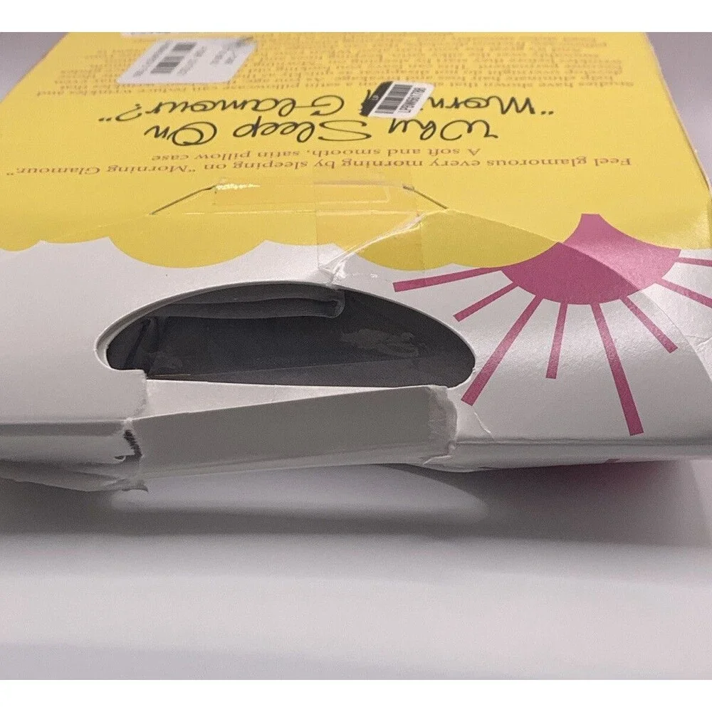 Morning Glamour 2-Pack Signature Box Satin￼Pillowcases, Silver ￼ New
